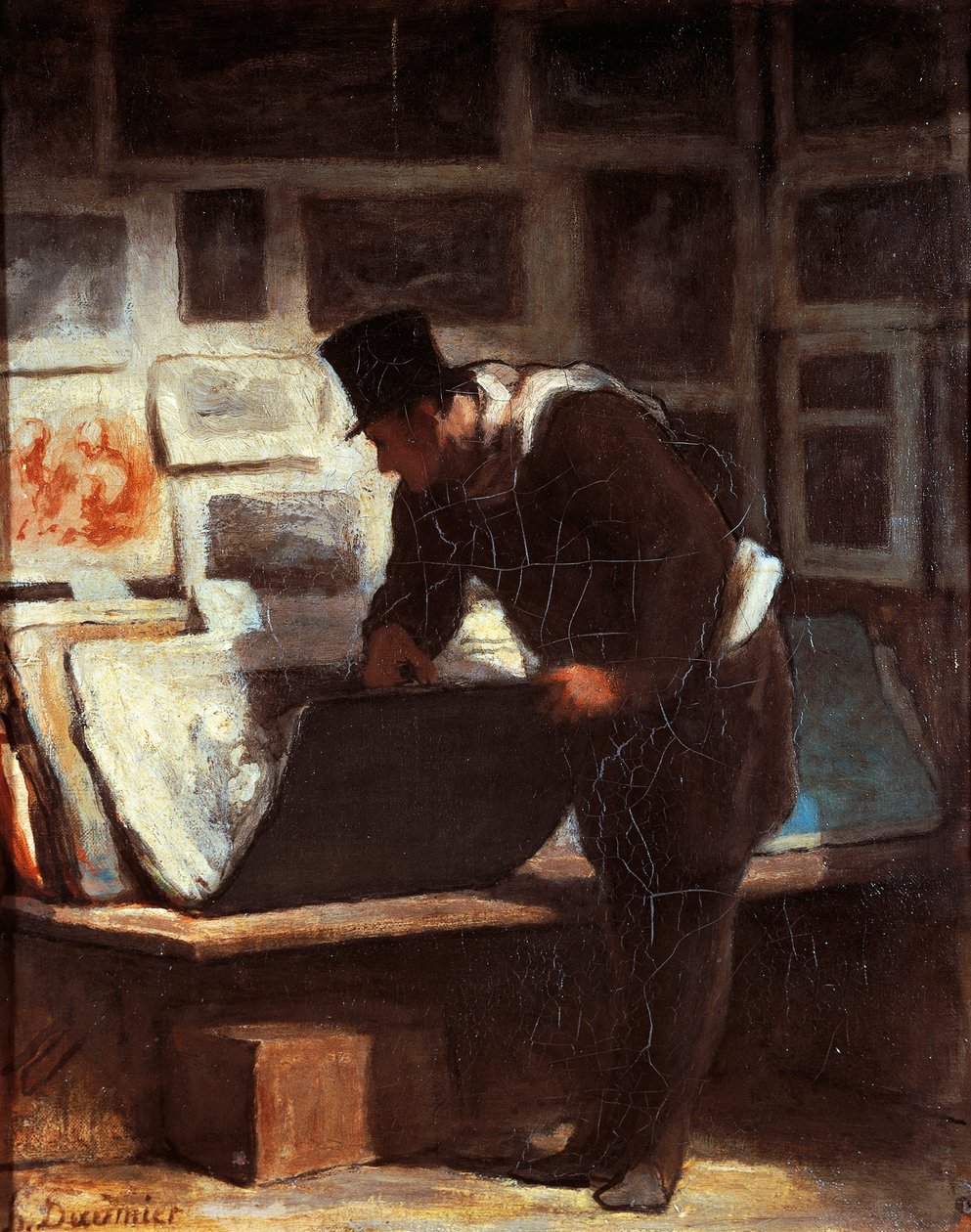 Tryckälskare, av Honore Daumier (1808-1879) av Honoré Daumier