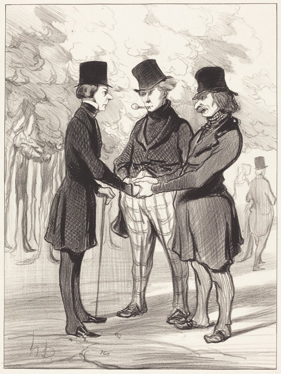 Vilket lyckligt möte!... Det är... av Honoré Daumier