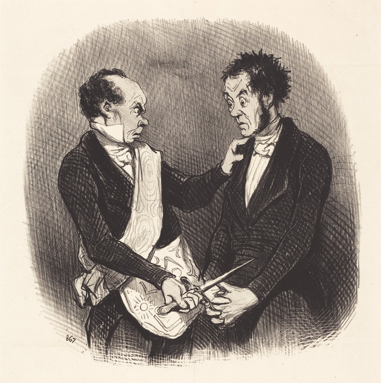Mottagande av en frimurare av Honoré Daumier