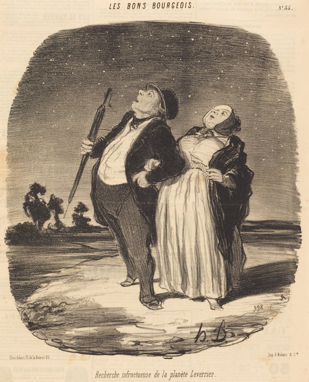 Fruktlöst sökande efter planeten Leverrier av Honoré Daumier