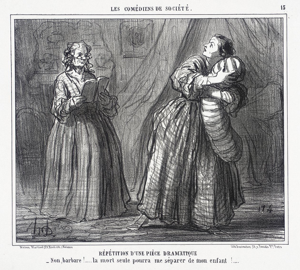Repetition av ett drama av Honoré Daumier