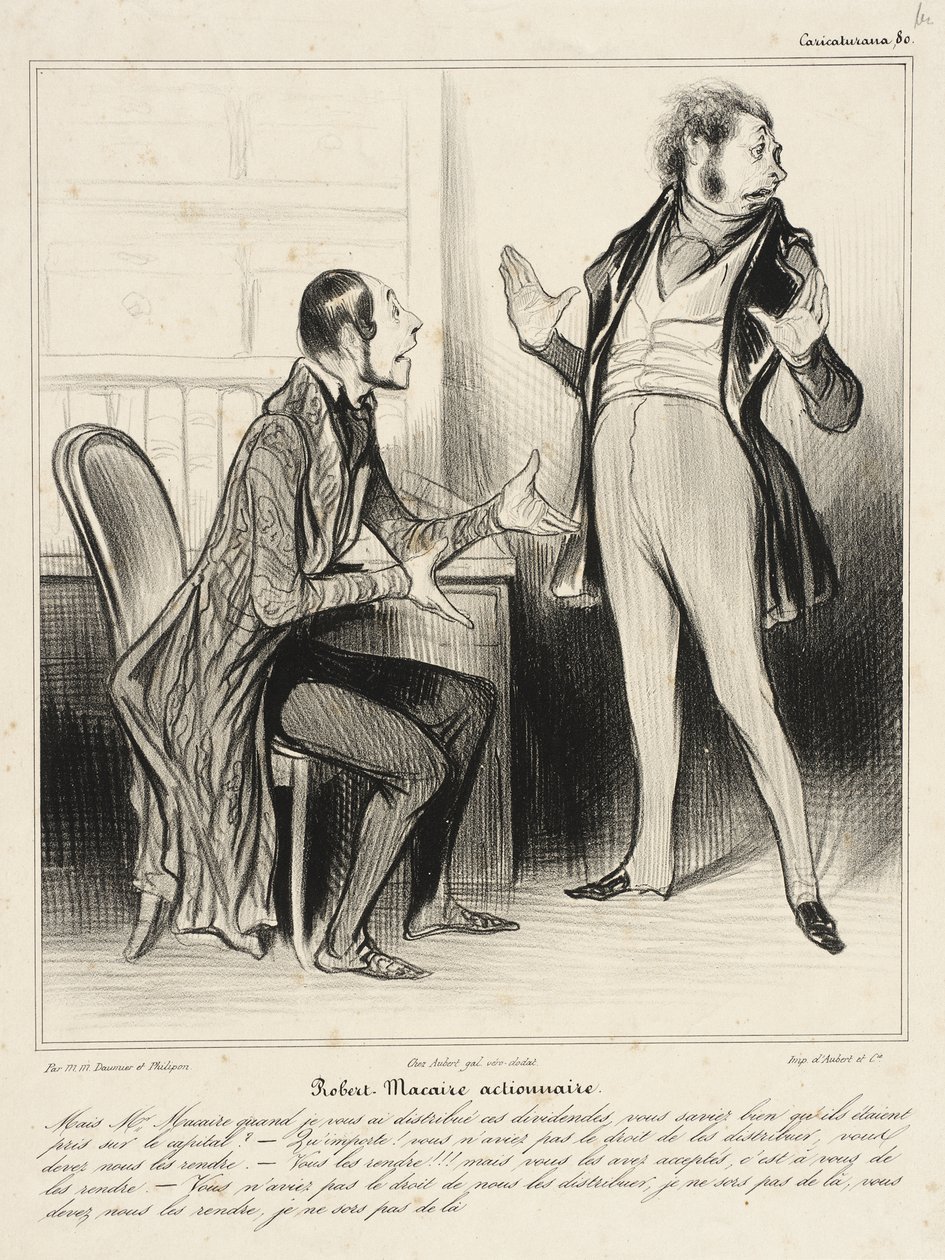 Robert Macaire, aktieägare av Honoré Daumier