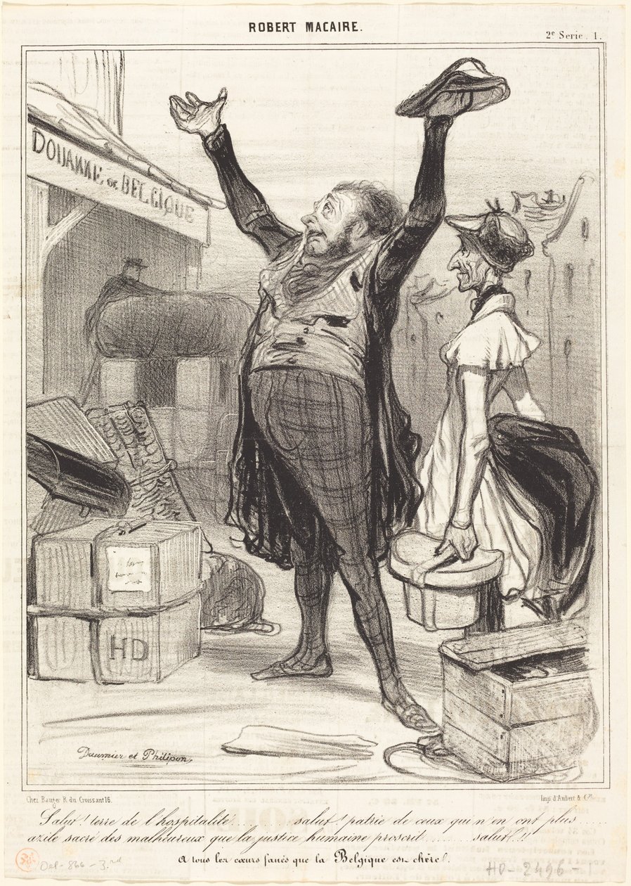 Hälsning! Gästfrihetens land... av Honoré Daumier