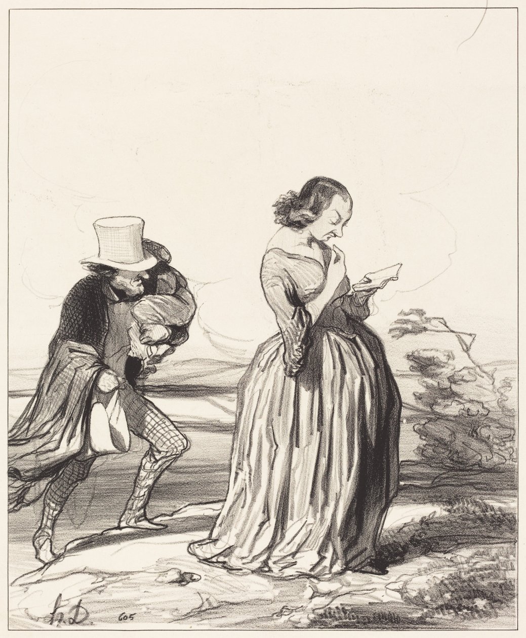 Jösses!... Jag önskar verkligen... att min fru vore klar... av Honoré Daumier