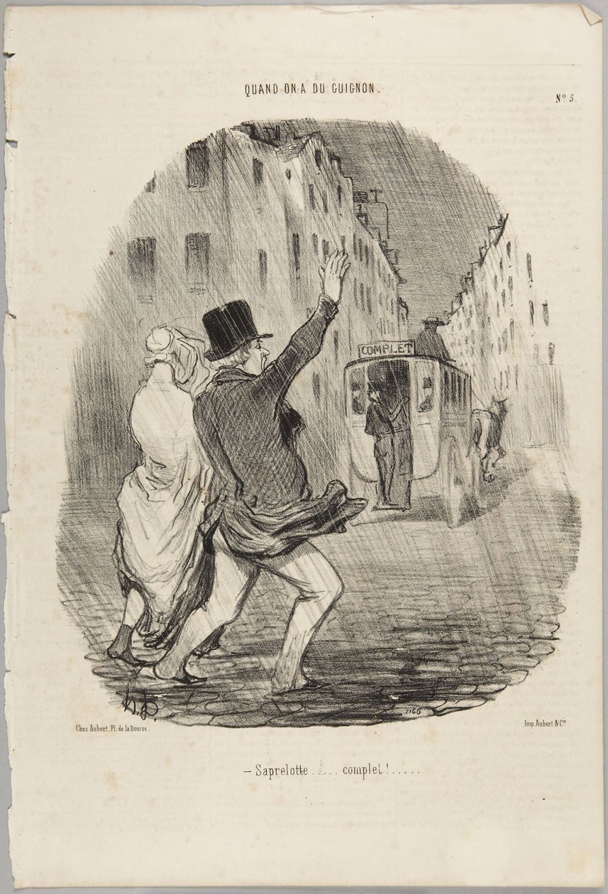 Saprelotte... komplett!, nummer 5 ur serien Quand on a du Guignon i Le Charivari av Honoré Daumier