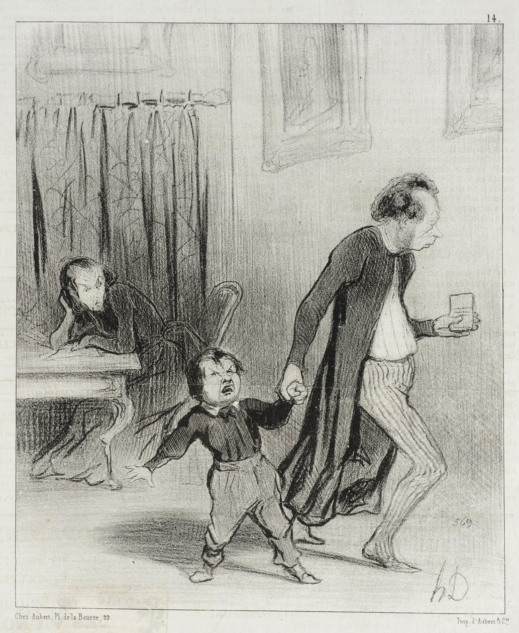 Din förbannade barnplundrare!... Låt mig nu komponera min ode i fred... av Honoré Daumier