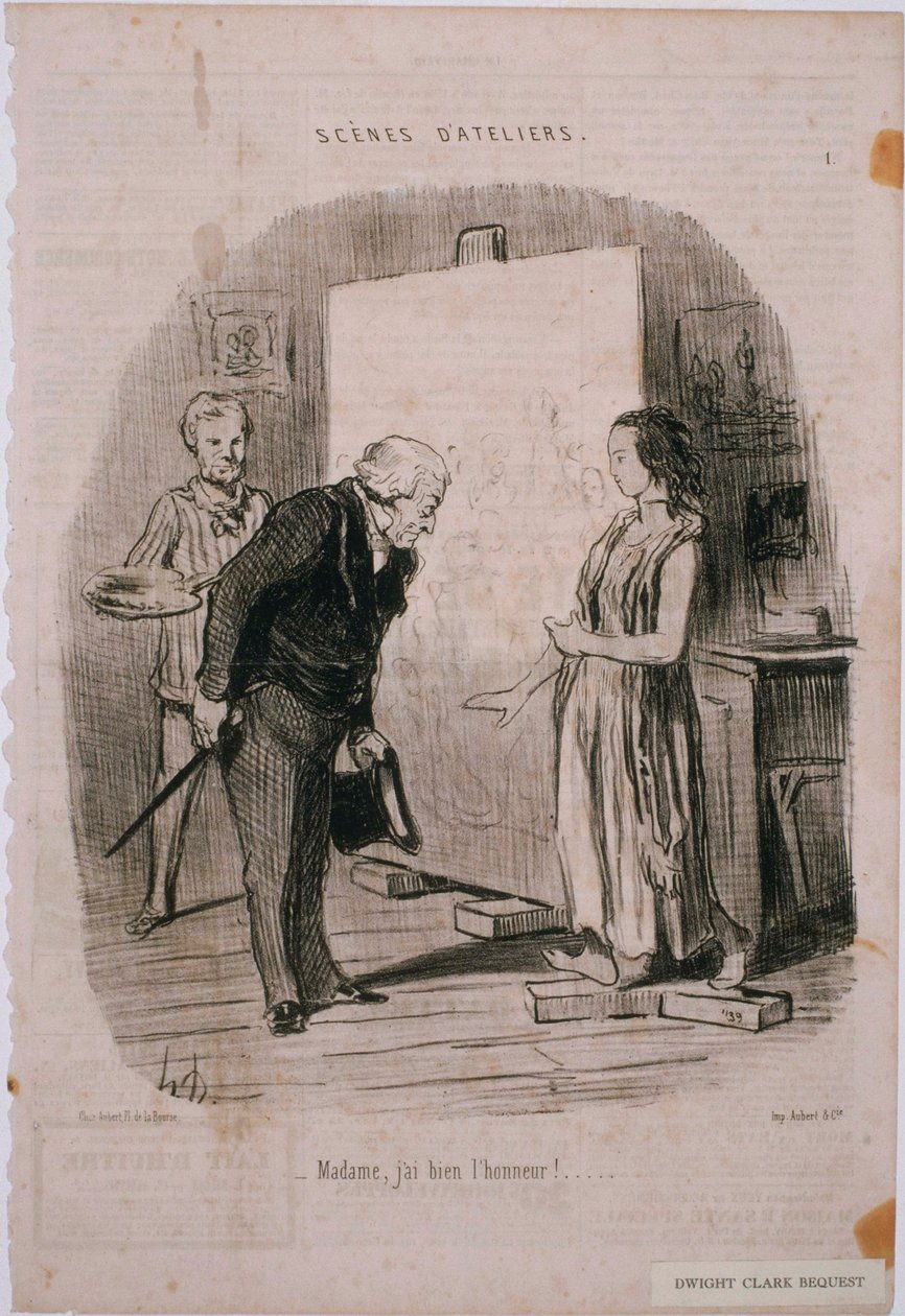 Scener från ateljén: Frun, det är en stor ära för mig!... av Honoré Daumier