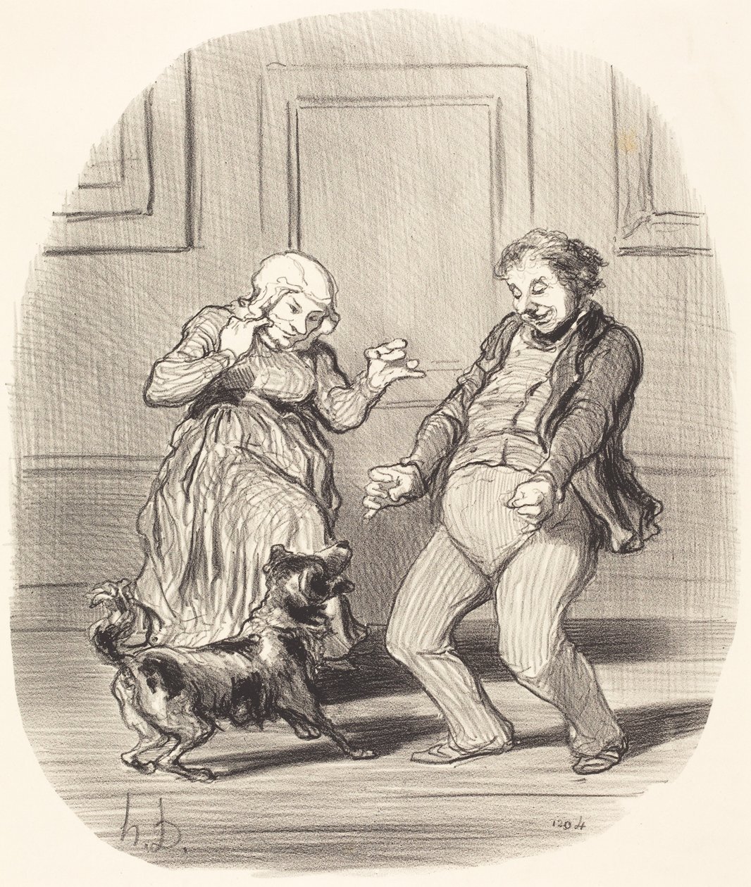 Glädjande sig... över hunddagarnas slut av Honoré Daumier