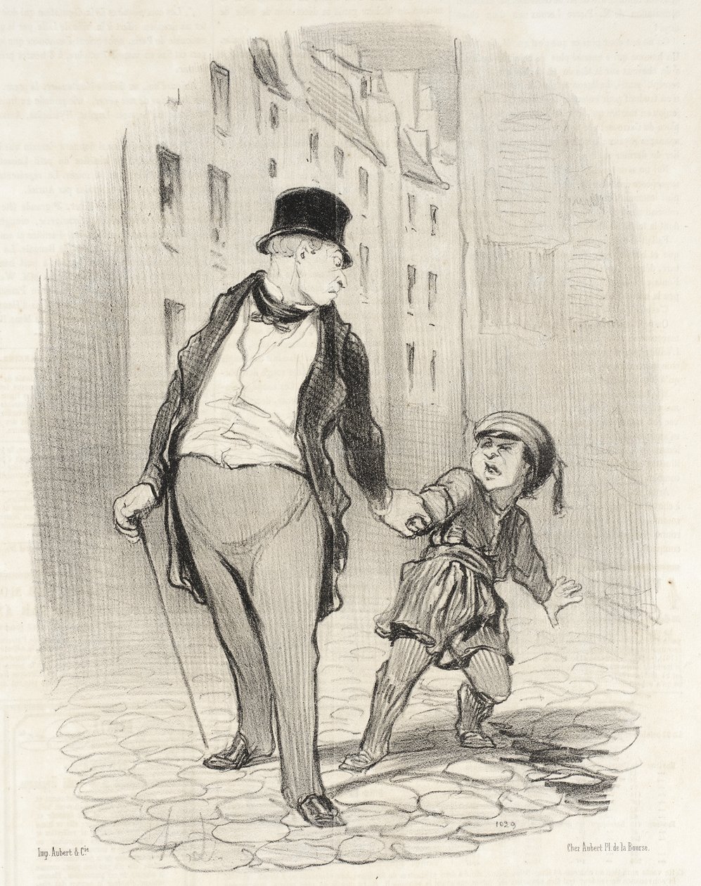 Om du inte kommer snabbare än så till skolan av Honoré Daumier