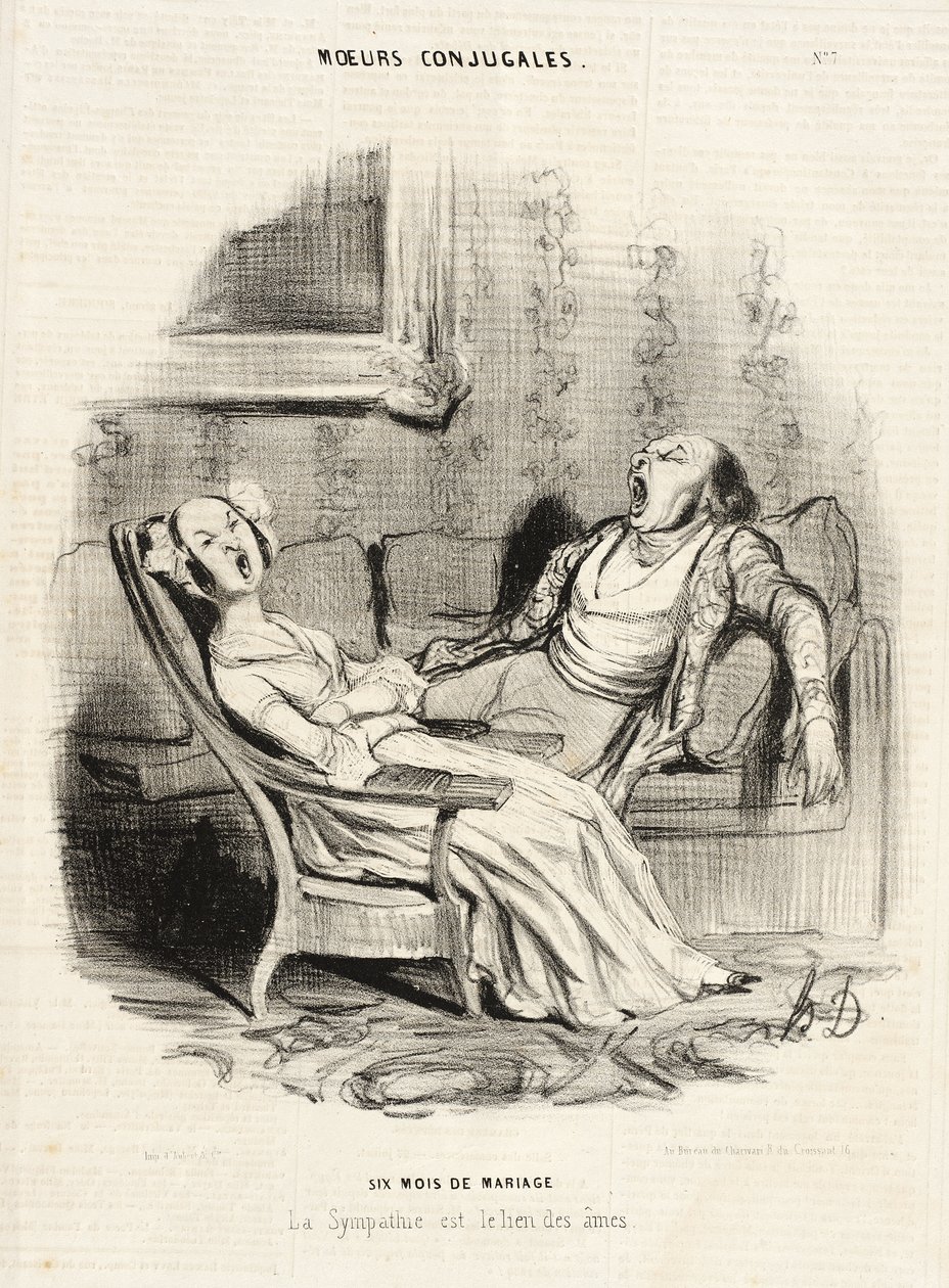 Sex månaders äktenskap av Honoré Daumier