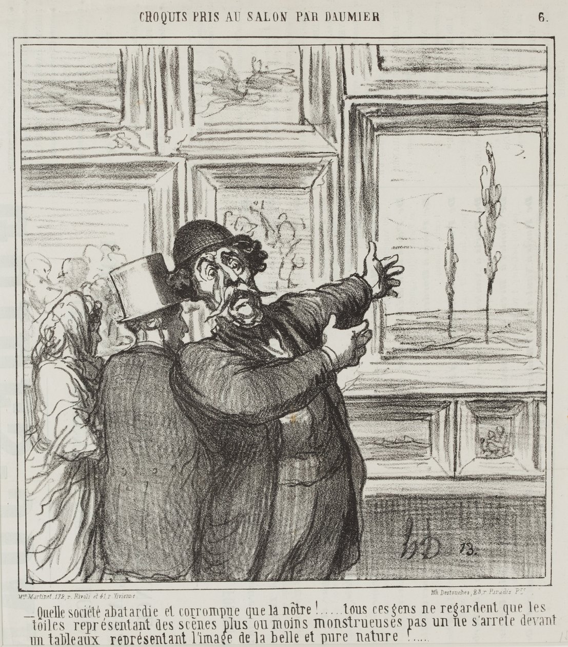 Skiss gjord på salongen av Daumier, nr. 6: Se bara vilken degenererad och korrupt värld vi lever i. . . av Honoré Daumier