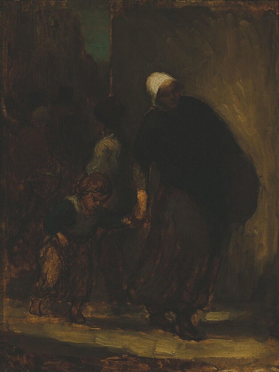 Gatuscen, ca 1864 (olja på pannå) av Honoré Daumier