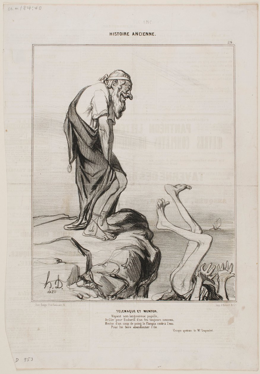 Telemakos och Mentor av Honoré Daumier