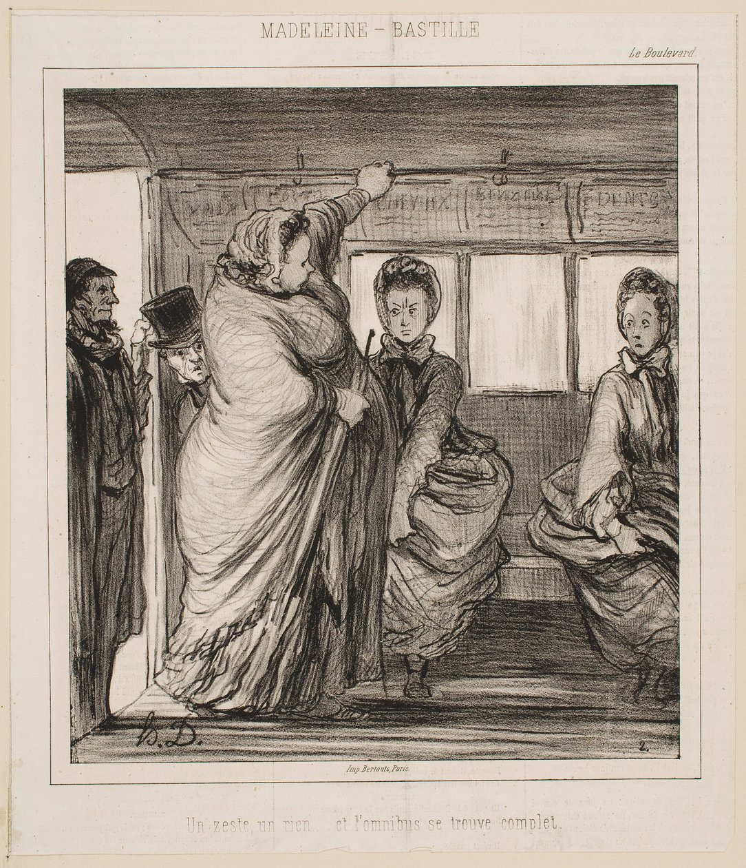 Busslinjen Madeleine-Bastille av Honoré Daumier