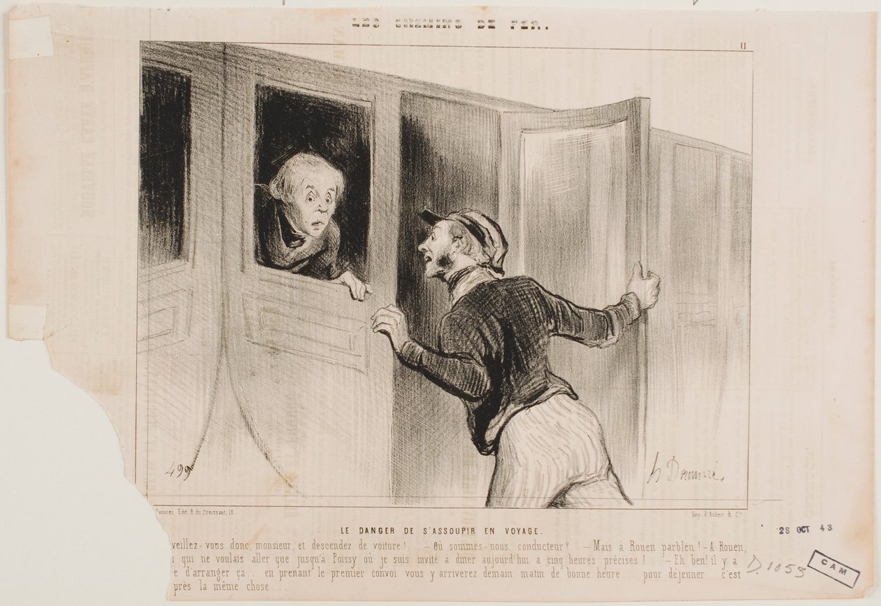 Faran med en sömnig utflykt av Honoré Daumier