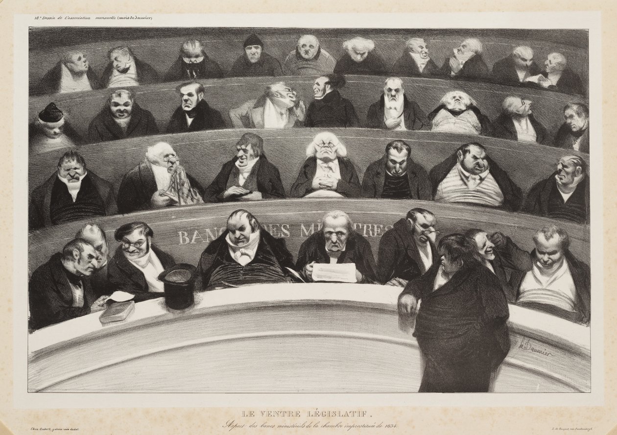 Den lagstiftande magen (Le ventre législatif) av Honoré Daumier