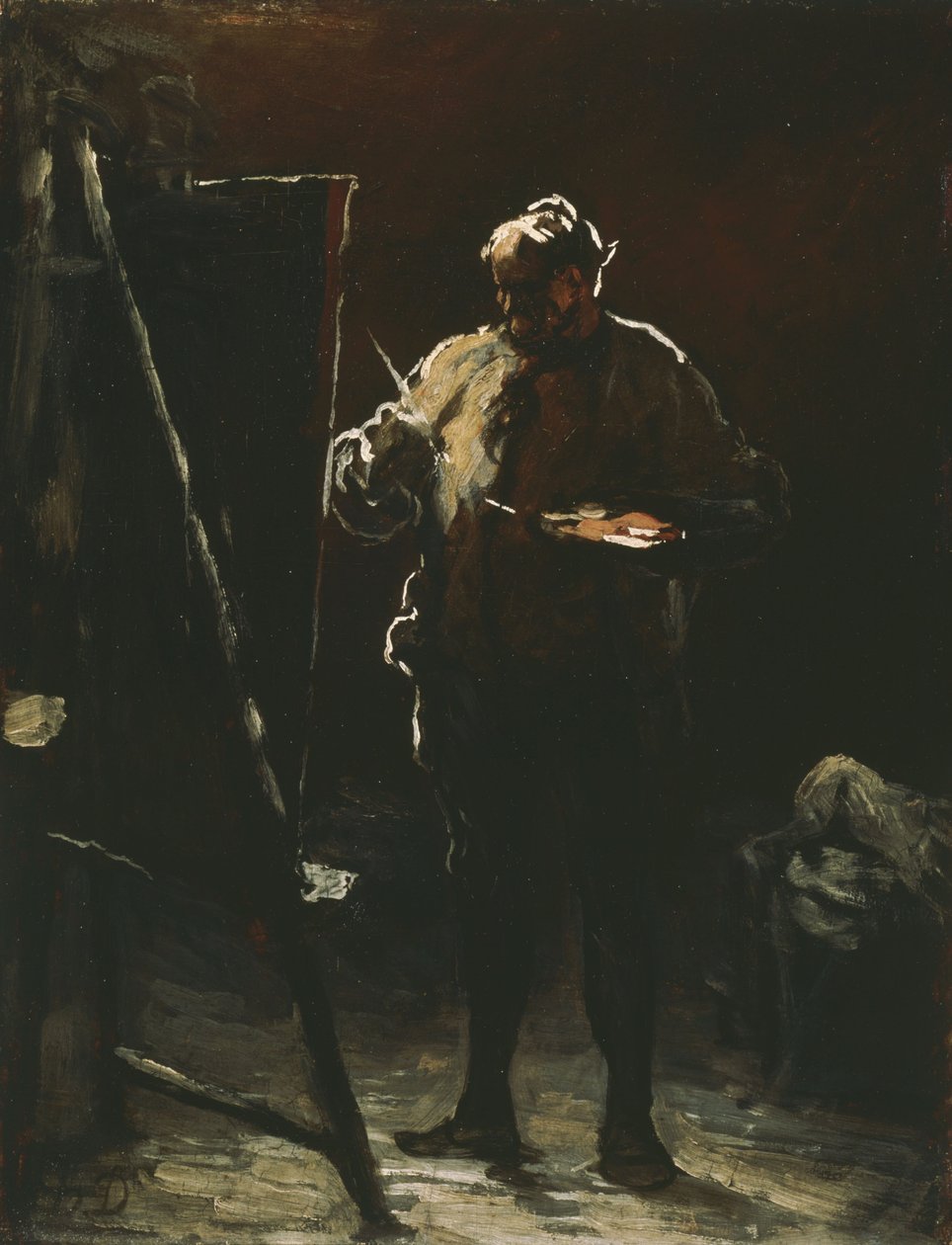 Målaren vid sin staffli av Honoré Daumier