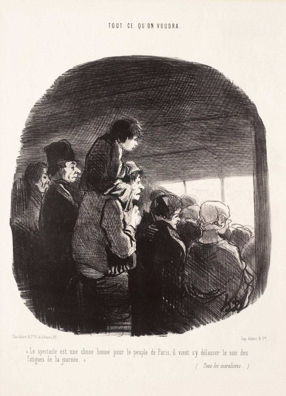 Skådespelet är en bra sak för Paris folk av Honoré Daumier