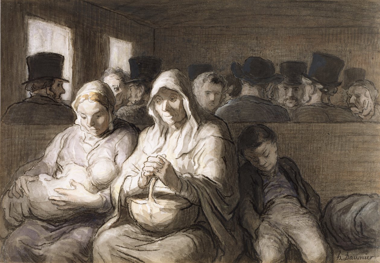 Tredje klassens vagn av Honoré Daumier