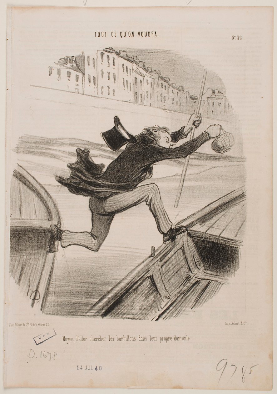 Det bästa sättet att fånga fisk... av Honoré Daumier