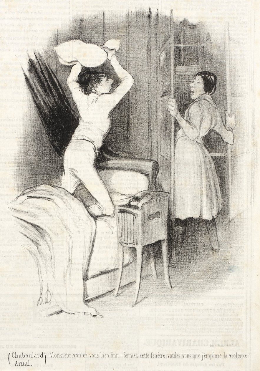 Théâtre du Vaudeville - Efter midnatt av Honoré Daumier