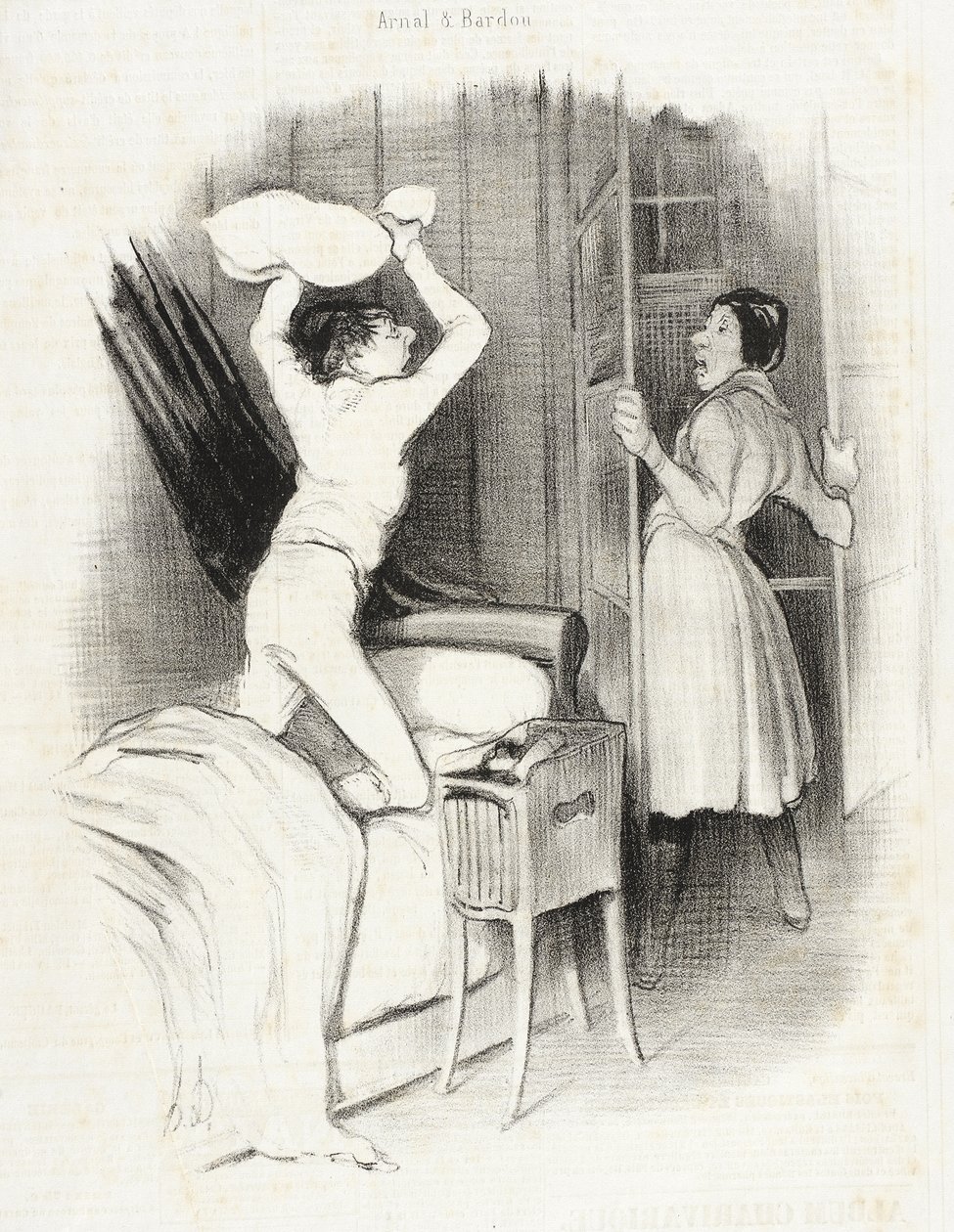 Théâtre du Vaudeville - Efter midnatt av Honoré Daumier