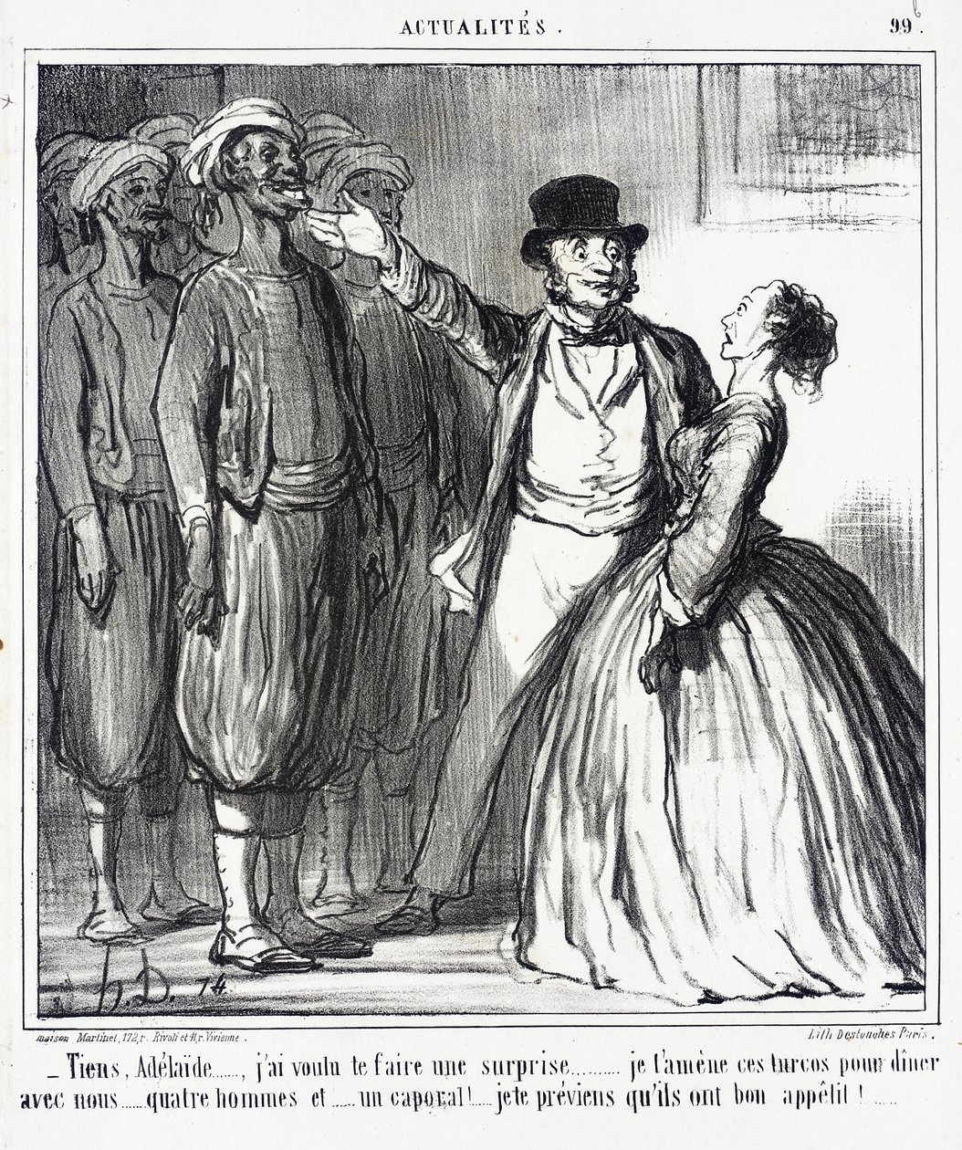 Titta, Adélaïde... jag ville överraska dig... av Honoré Daumier