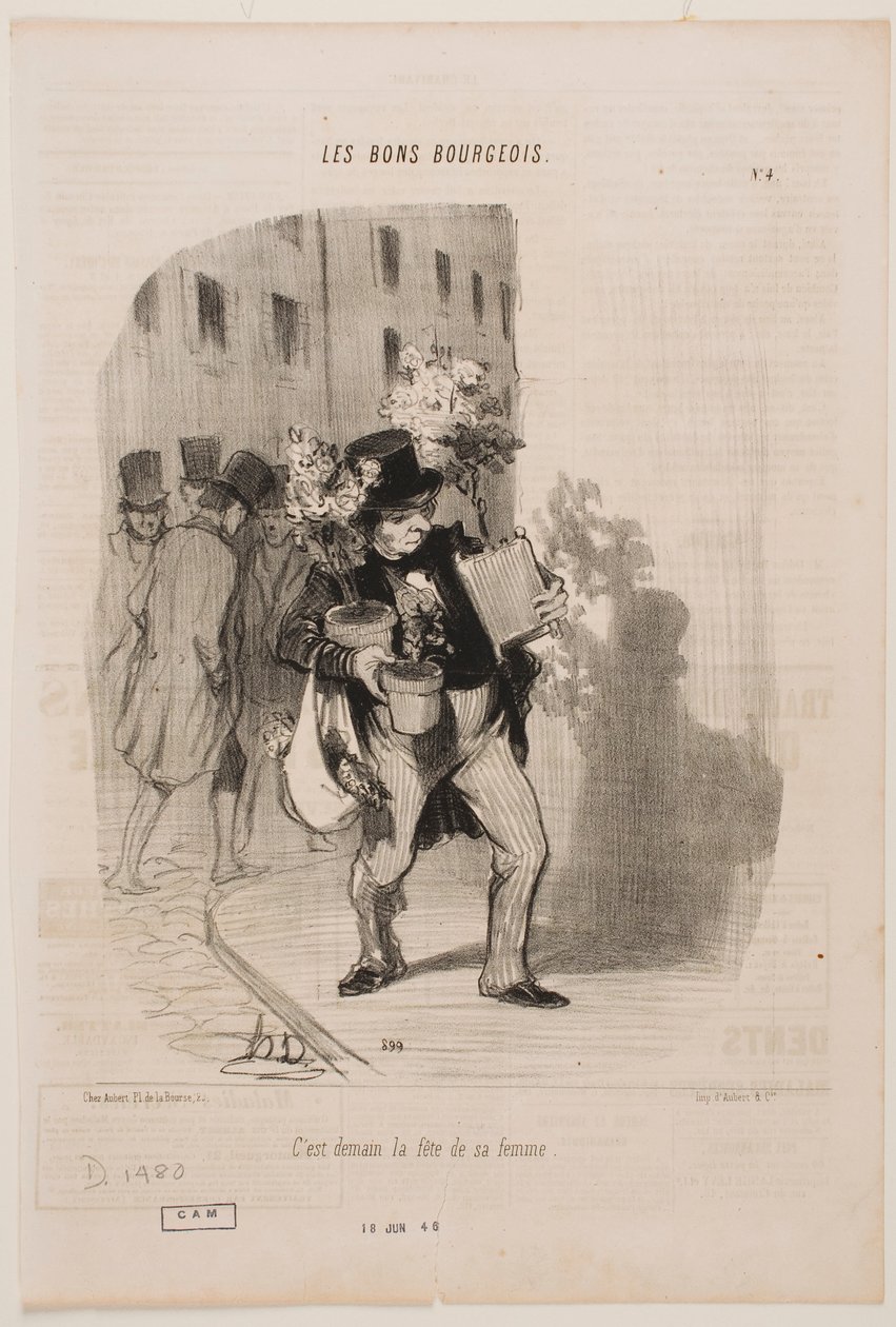 I morgon fyller hans hustru år av Honoré Daumier