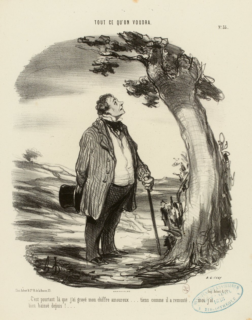 Allt man kan önska sig nr 35: Ändå var det där jag graverade in mitt kärlekstecken... av Honoré Daumier