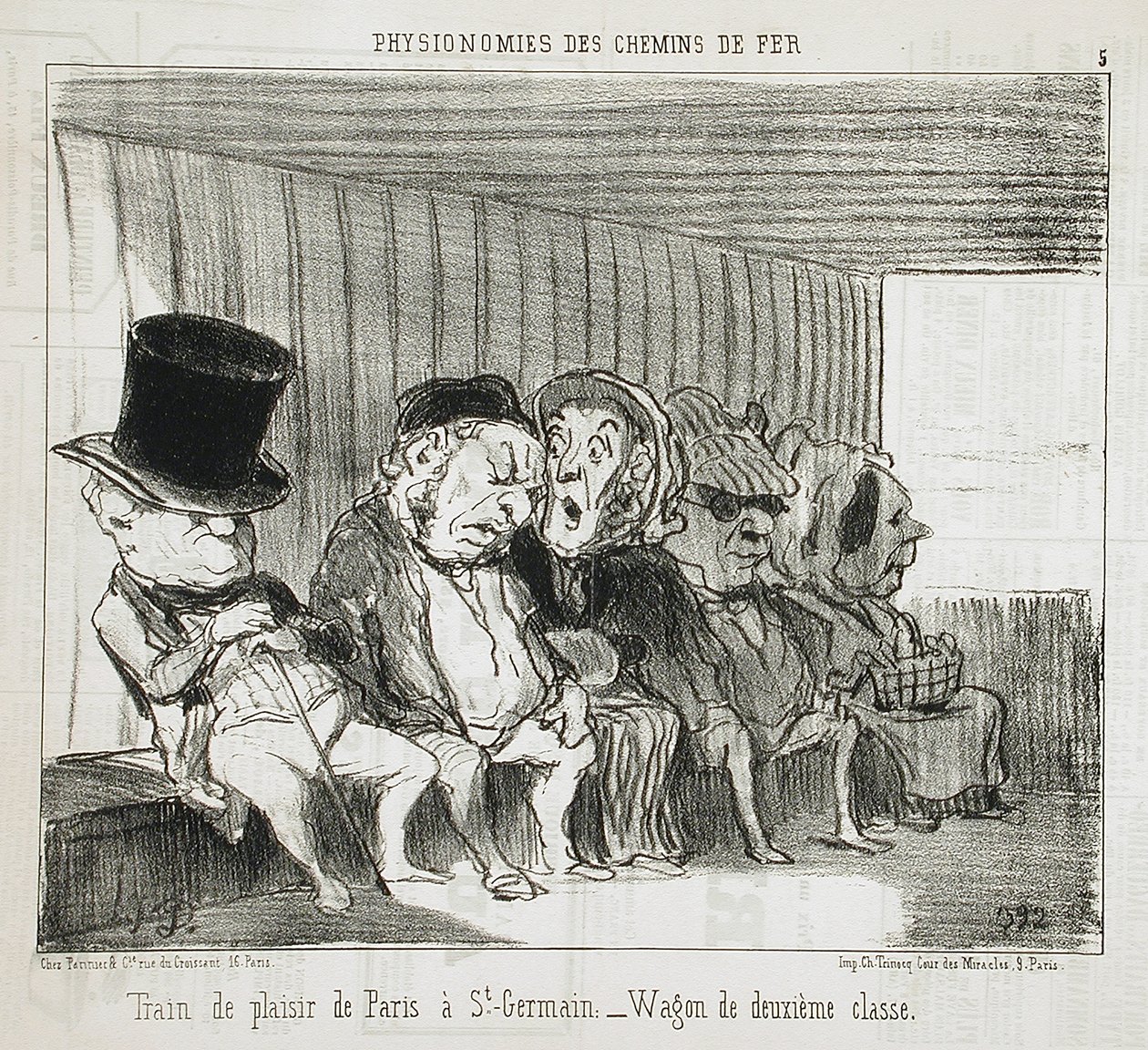 Nöjeståg från Paris till Saint-Germain... av Honoré Daumier