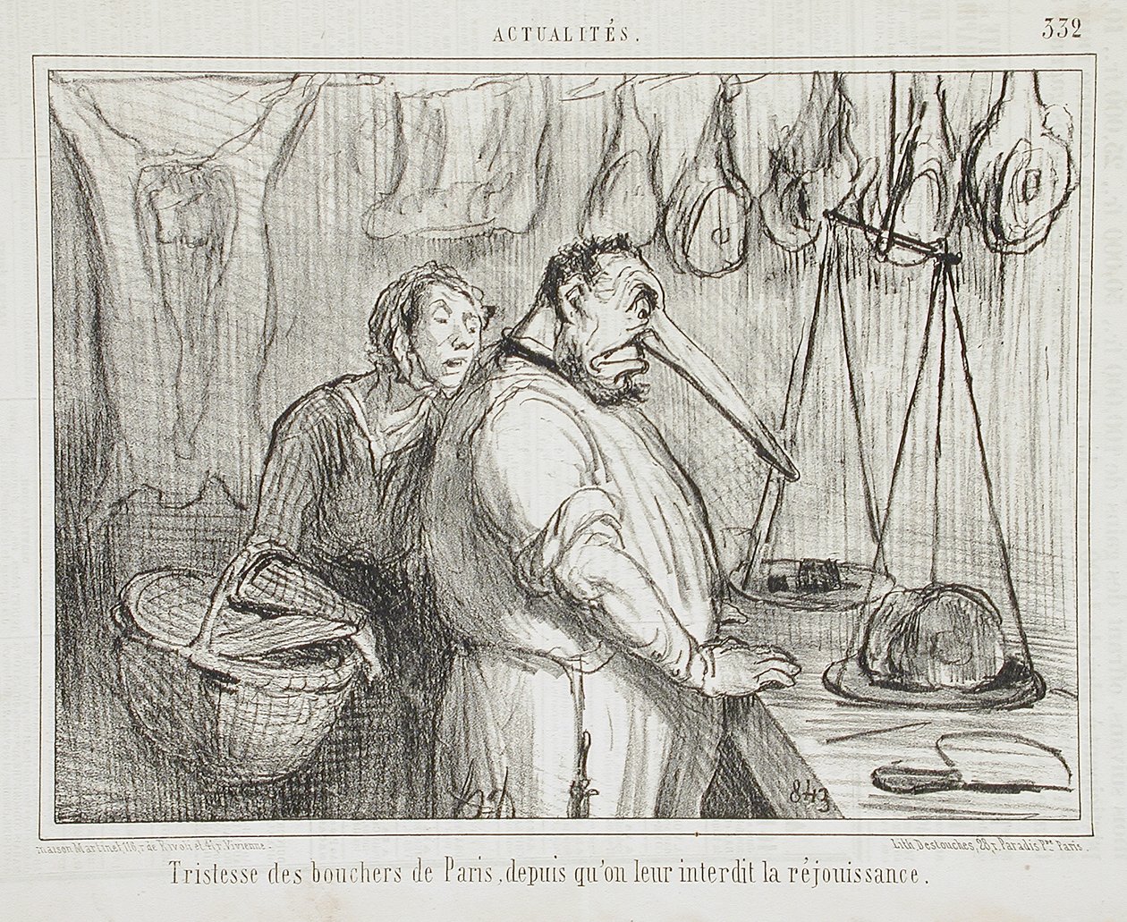 Parisiska slaktares sorg... av Honoré Daumier