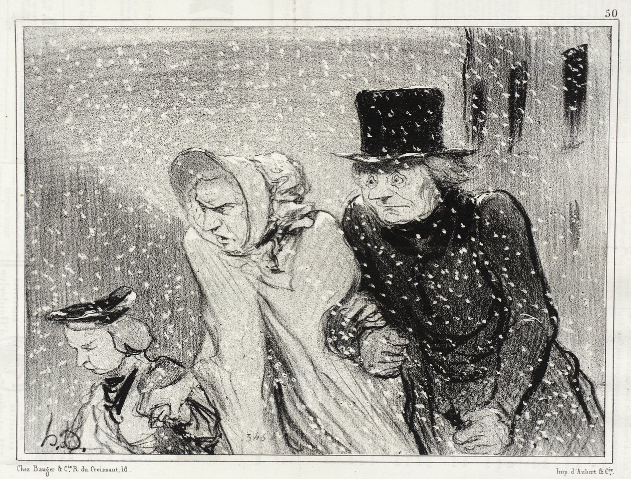 Du besvärar mig, min hustru!... Det har gått en timme... av Honoré Daumier