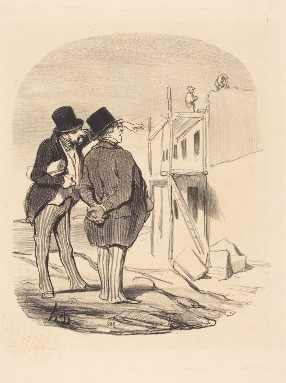 Två män bland ruiner av Honoré Daumier