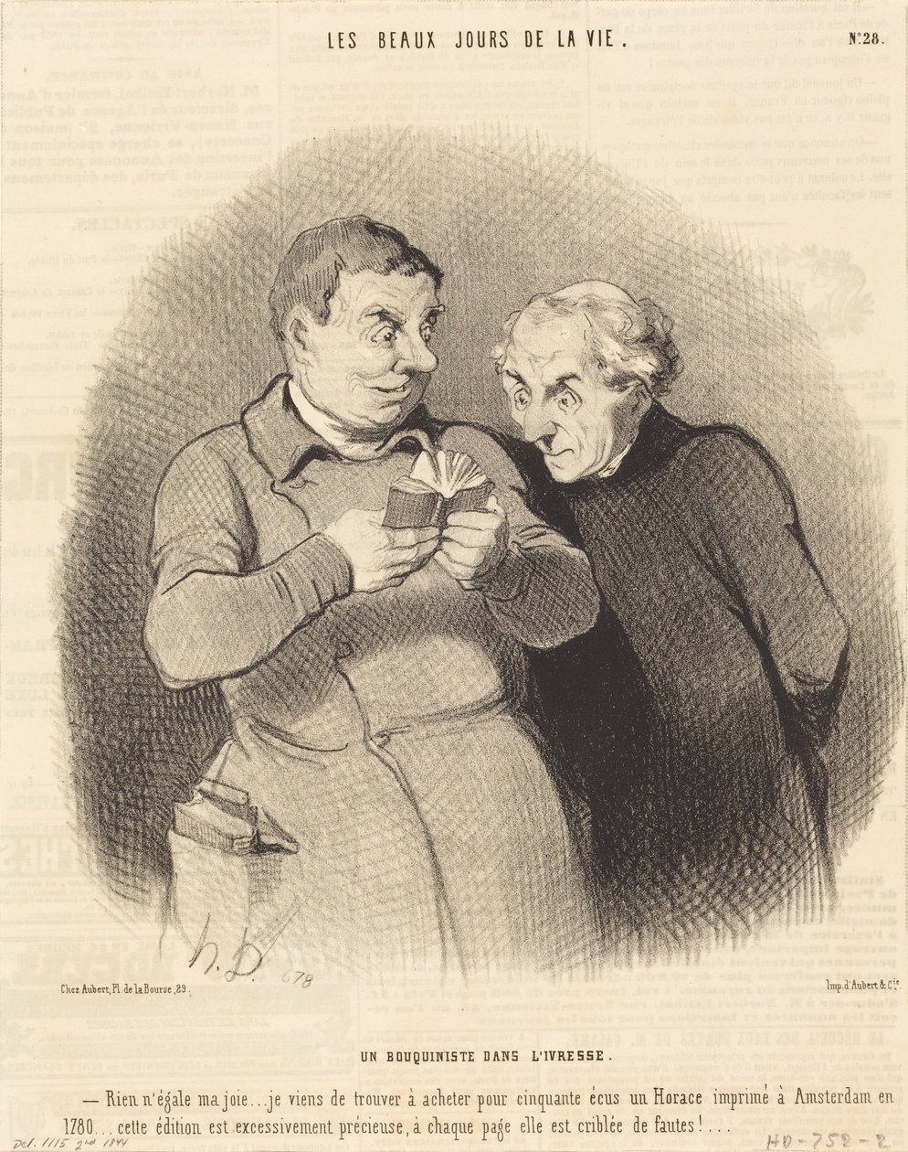 En bokhandlare i berusning av Honoré Daumier