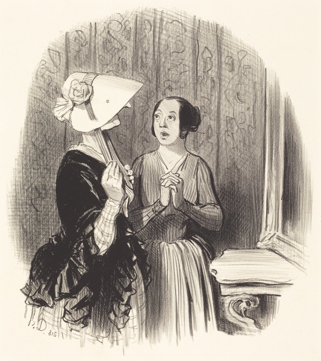 En Pamela-hatt av Honoré Daumier