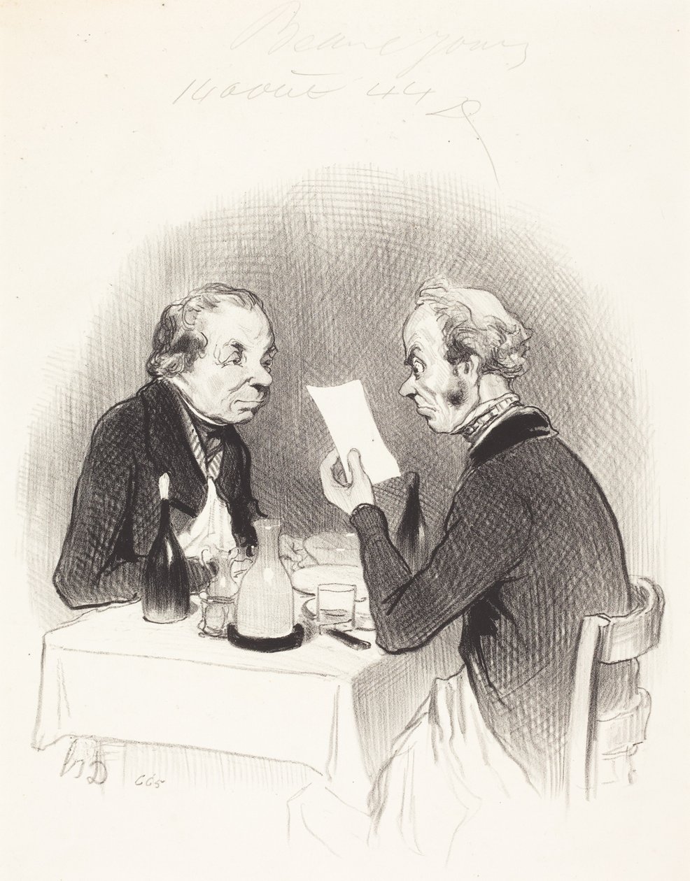 En mager middag av Honoré Daumier