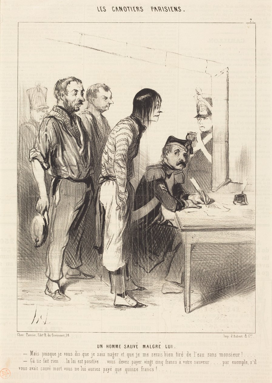 En man som räddades mot sin vilja av Honoré Daumier