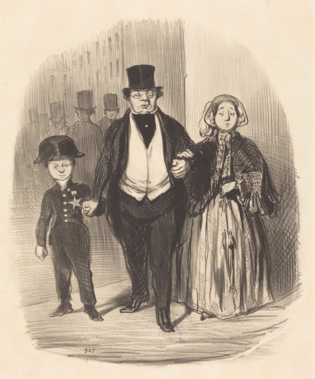 En ung man som är hoppet... för familjen Badinguet av Honoré Daumier