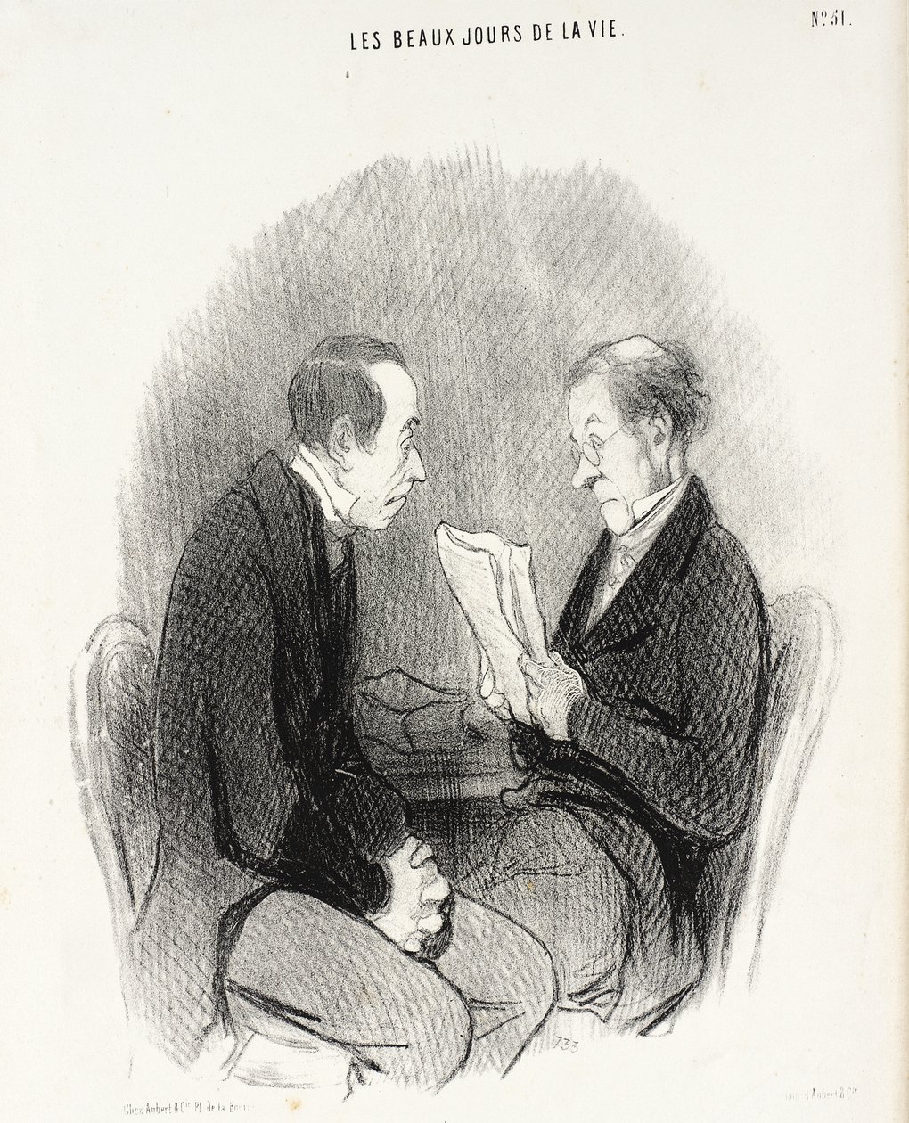 Ett lätt manuskript av Honoré Daumier