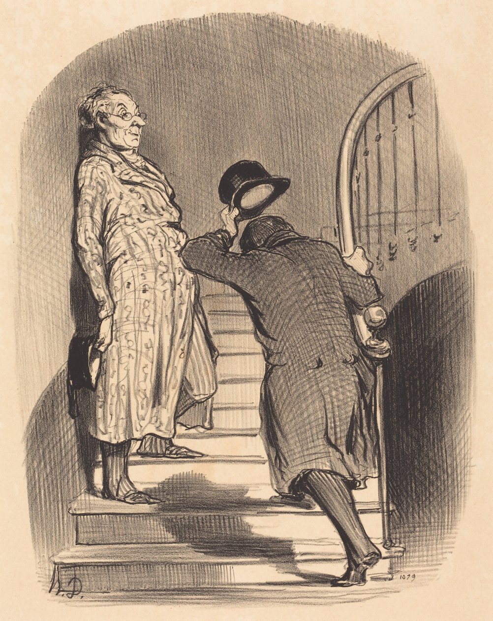 En hyresgäst som betalar sin hyra punktligt av Honoré Daumier
