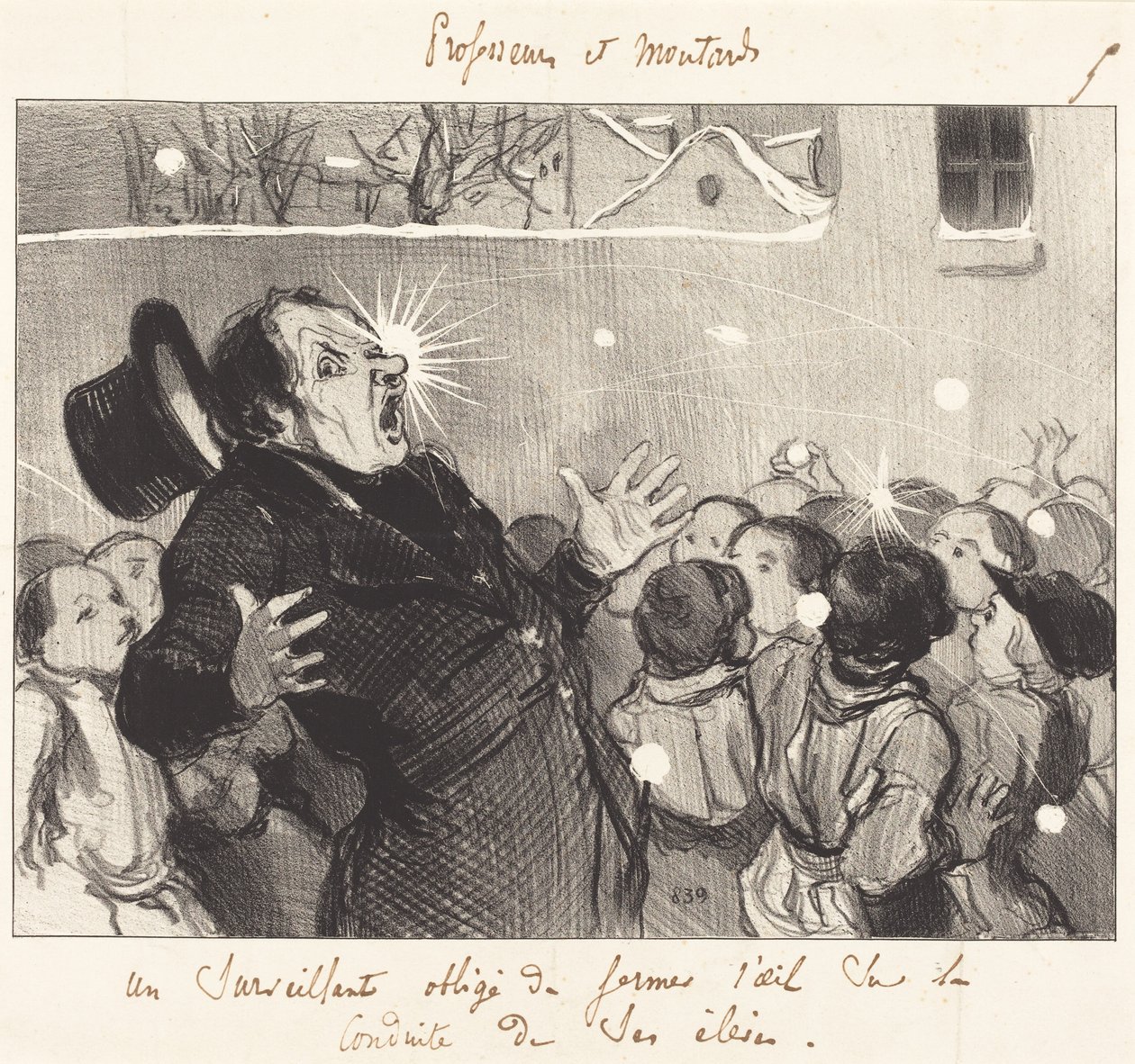 En arbetsledare som tvingas blunda... av Honoré Daumier