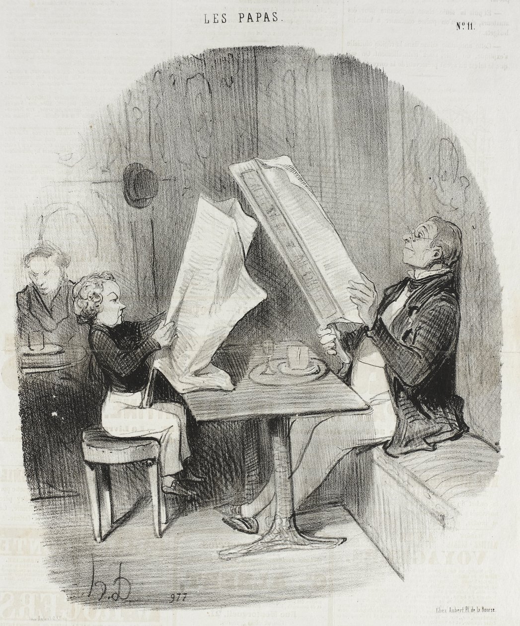 Ett barn som roar sig med lite. Le Constitutionnel räcker för honom hela kvällen av Honoré Daumier