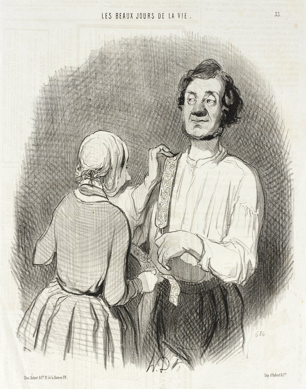 En dag av fest och hängslen. av Honoré Daumier