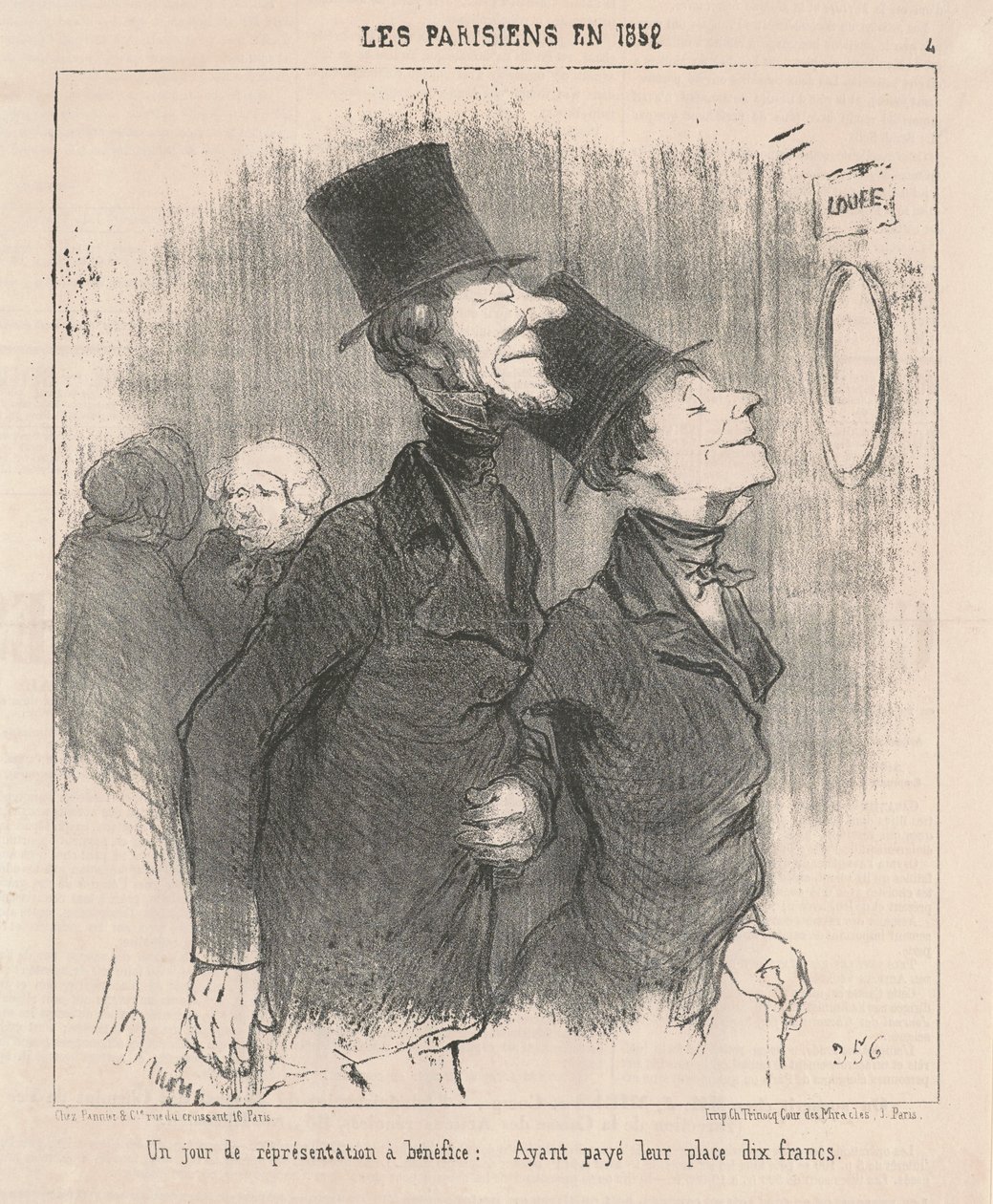 En dag med välgörenhetsföreställning av Honoré Daumier