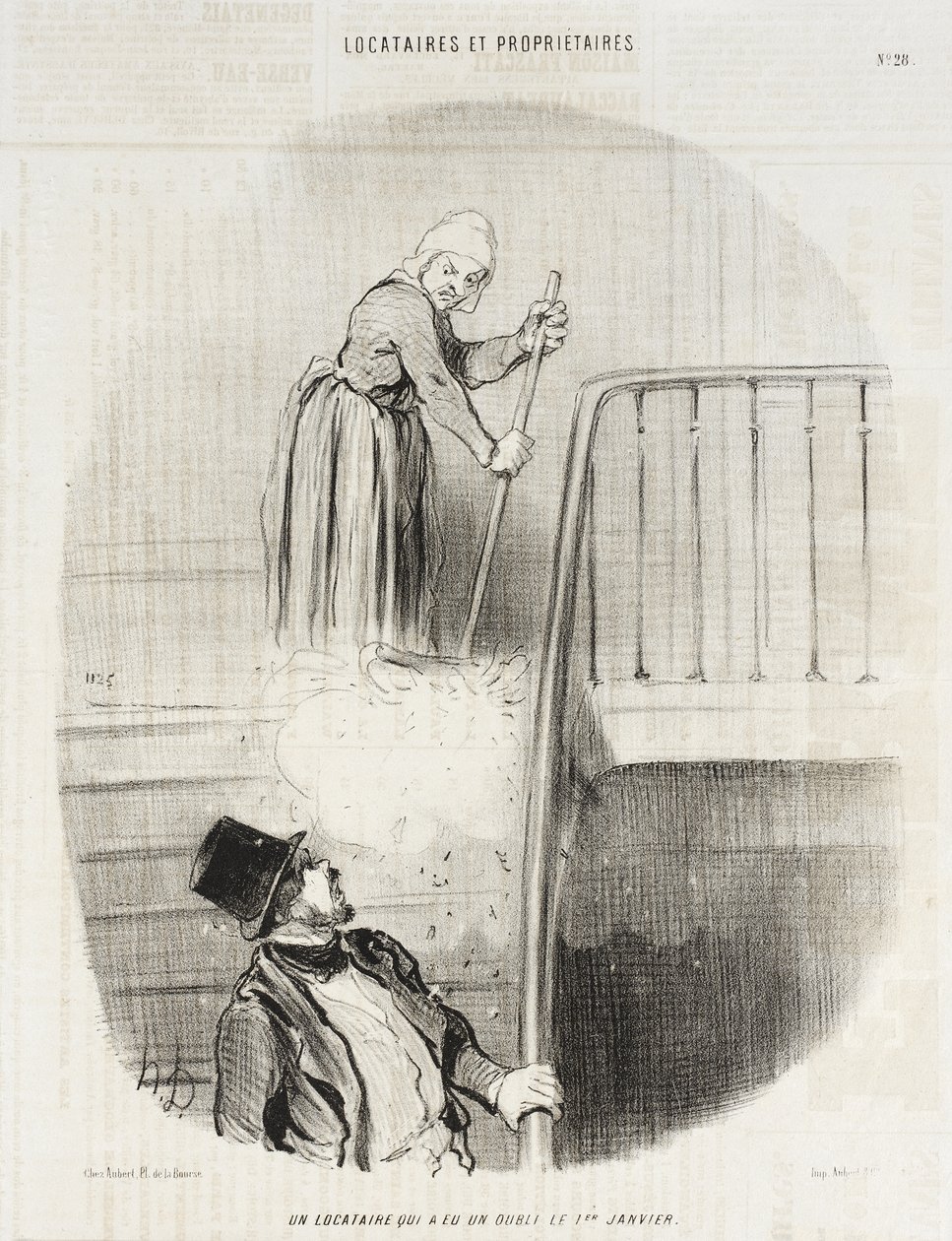En hyresgäst som glömde något den 1 januari av Honoré Daumier