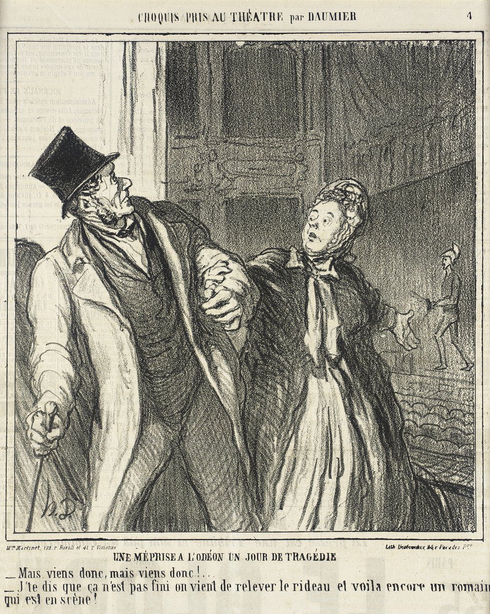 Ett missförstånd på Odéon... av Honoré Daumier