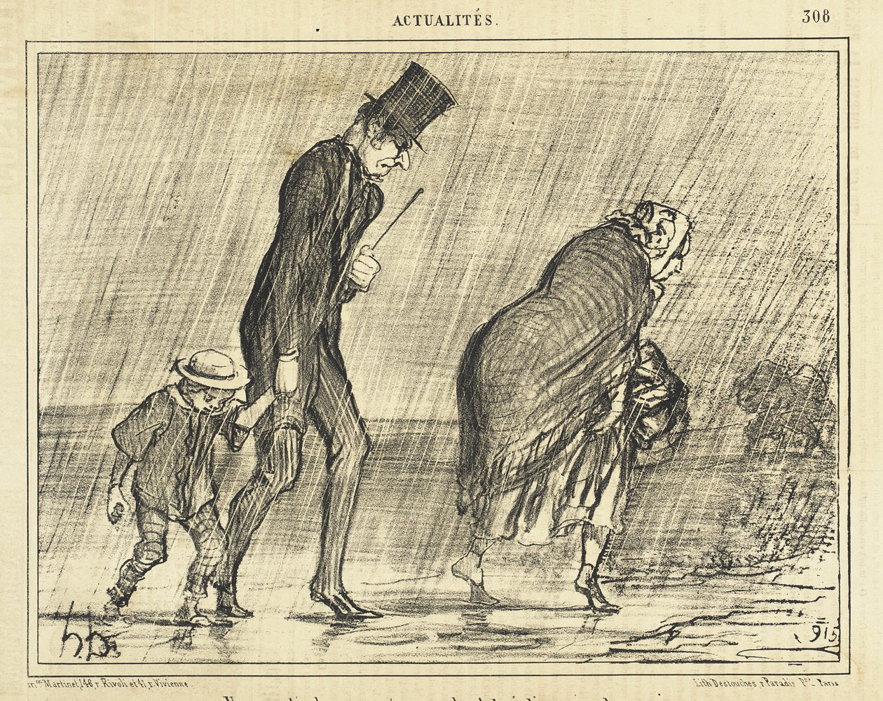 En utflykt på landet under den vackra maj månad... av Honoré Daumier