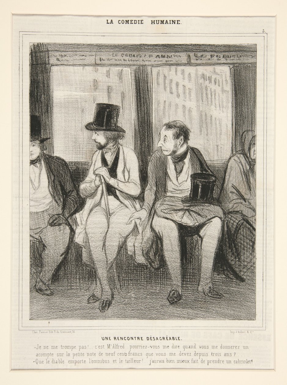 Ett obehagligt möte, ur *La Comédie humaine* av Honoré Daumier