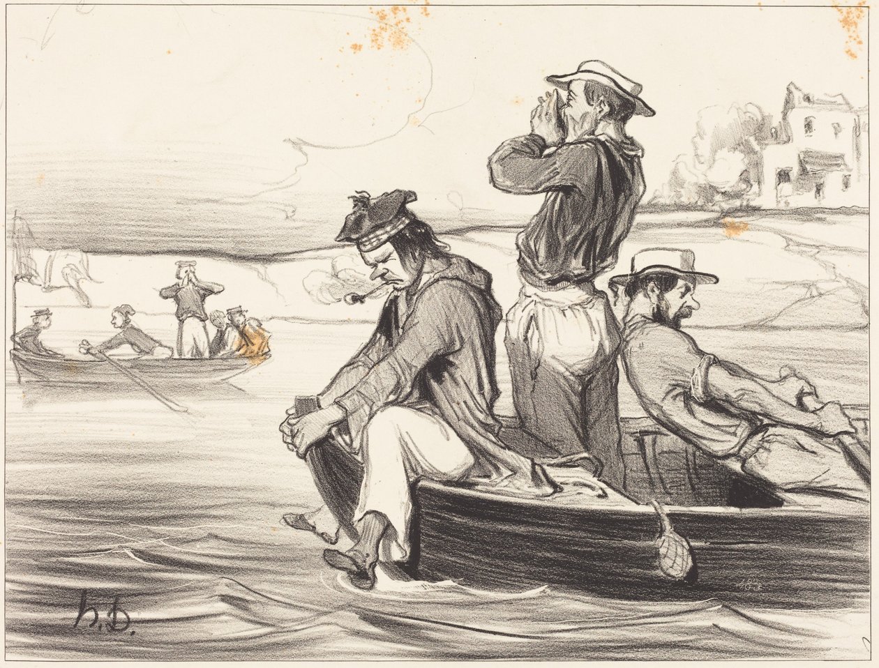 Ett möte på öppet vatten av Honoré Daumier