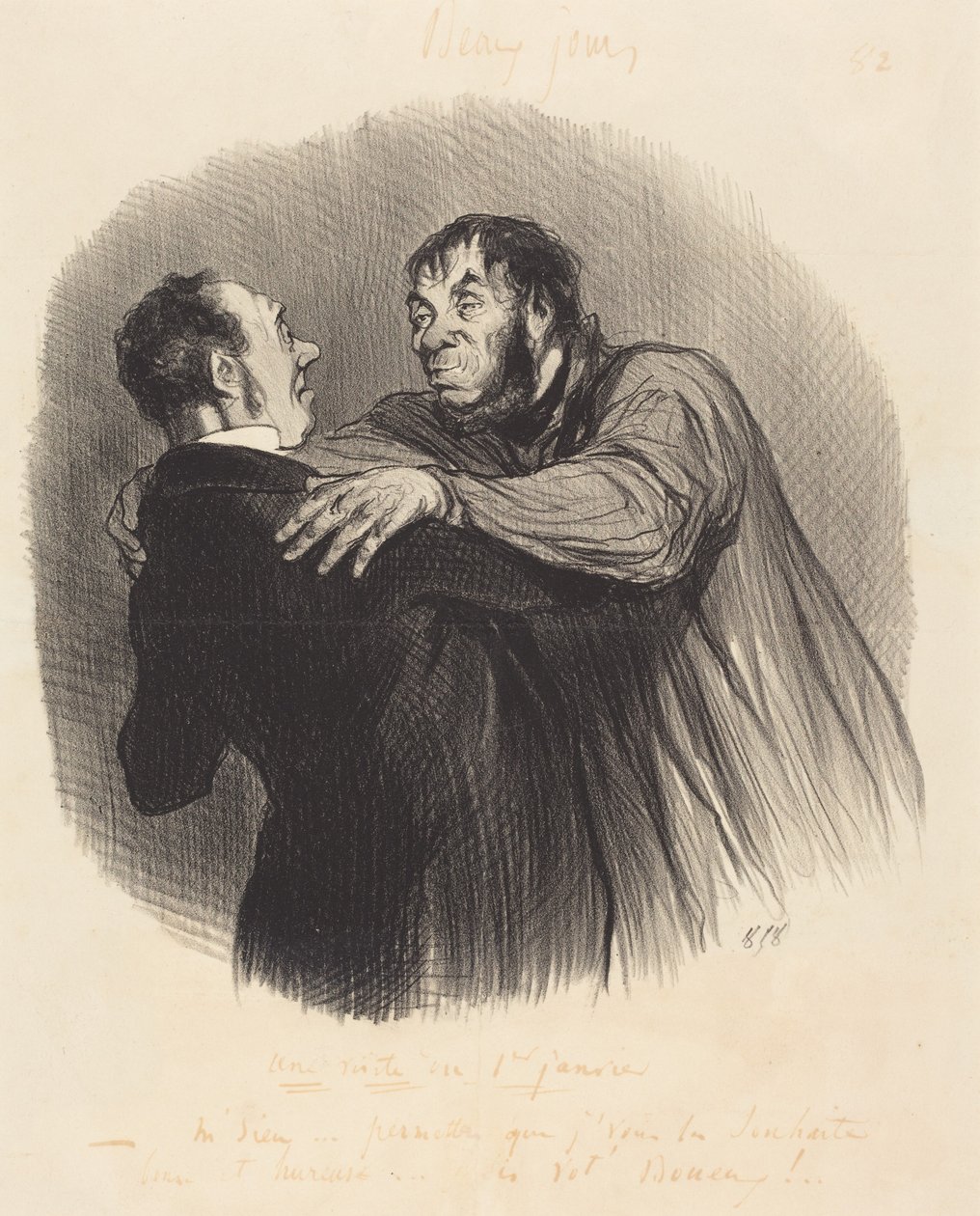 Ett besök den 1 januari av Honoré Daumier